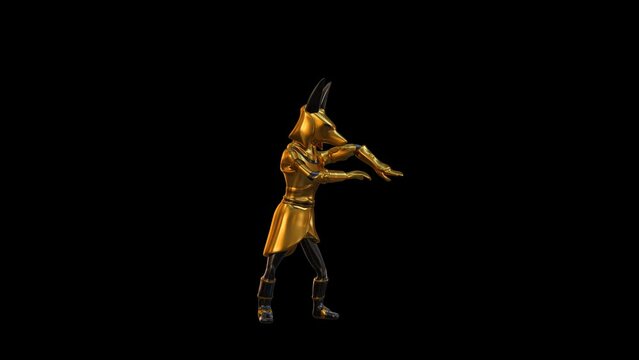 Ancient Egypt Anubis Dance 3D Animation With Alpha Video