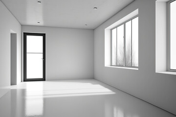 Obraz na płótnie Canvas empty room with window. sketch art for artist creativity and inspiration. generative AI