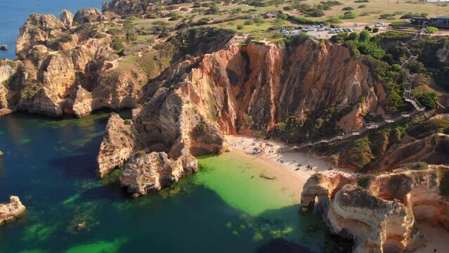 Praia do Camilo beach near Lagos town, Algarve province, Portugal.