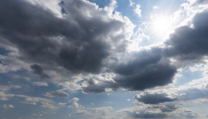 Heavy dark storm raining clouds over the sky
