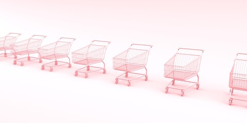 Supermarket trolley abstract background for online shopping concept