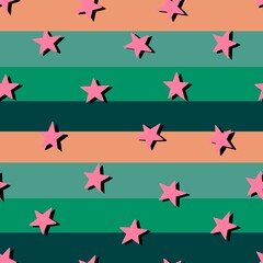 Cartoon geometric seamless stars and stripes pattern for wrapping paper and kids clothes print and fabrics