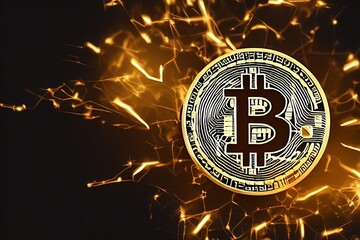 Cryptocurrency bitcoin coin of the future, digital assets, electronic currency. generative ai	