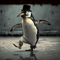Tap dancing penguin, made with generative AI