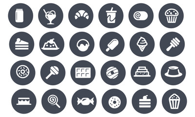 Desserts and Sweet Food Icons vector design