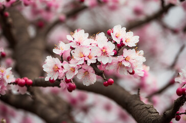 Obraz premium Cherry Blossoms In The Spring, Made By AI, Artificial Intelligence