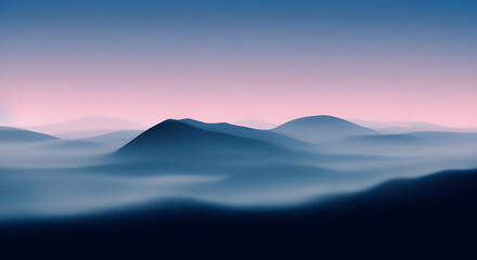 Fototapeta na wymiar Simple Graphic Mountain Silhouette Landscape #15