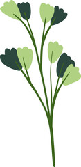 Green botanical leaves illustration