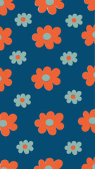Fototapeta na wymiar Flower retro pattern illustration