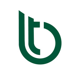 Ideia de logotipo com as letras BT, formando uma gota de água. Reprodução não autorizada.