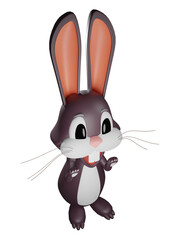 Obraz na płótnie Canvas 3D model of a funny rabbit. Rabbit. Bunny. 3D illustration