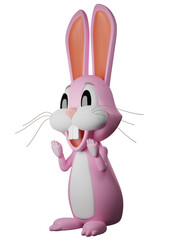 3D model of a funny rabbit. Rabbit. Bunny. 3D illustration