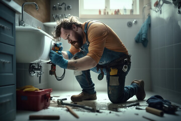 Plumber working