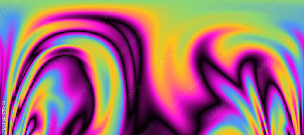 Aufkleber Abstract psychedelic colorful background with warped and distorted lines. 