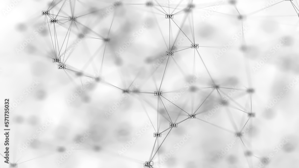 Poster black plexus with digital counters on a white background.
