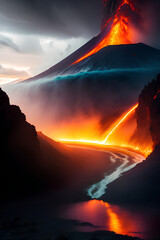 Captivating Volcanic Fury | High-Quality Images of Volcanic Eruptions and Lava for Your Creative Design Projects