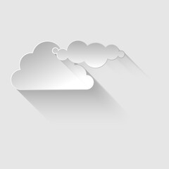 Cloud paper cut style long shadow