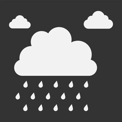 Cloud and raining simple icon