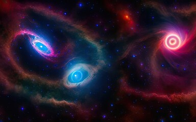 Obraz na płótnie Canvas Cosmic nebulae, distant and unexplored space, black hole, galaxies.
