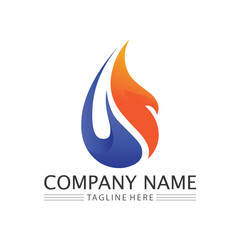 fire flame logo icon vector design template