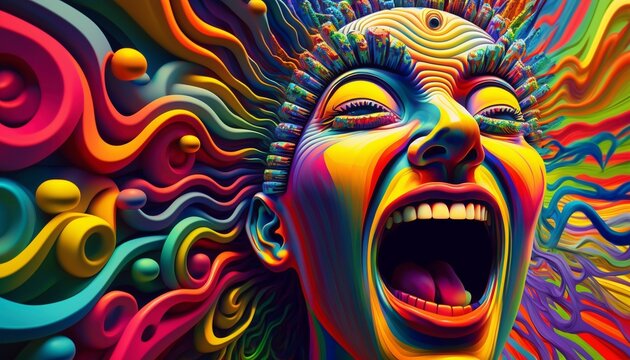Psychedelic Trip Experience With Unreal Colors