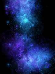 Fantasy Blue Nebula Galaxy Night Space Background