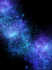 Fototapeta premium Fantasy Blue Nebula Galaxy Night Space Background
