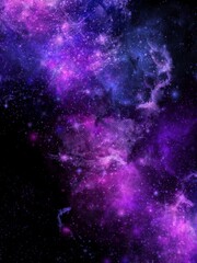 Fototapeta premium Fantasy Blue Nebula Galaxy Night Space Background