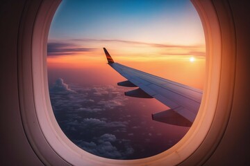 Airplane Window Porthole. Generative AI