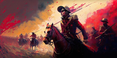 Napoleons cavalry - obrazy, fototapety, plakaty