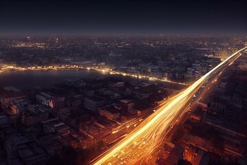 Fototapeta na wymiar Kolkata city time lapse 4k video, Lake Town Clock Tower, Indian city night timelapse. Generative AI