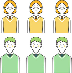 学生　ブレザー　表情　上半身