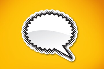 Speech bubble illustration on color background, speaking concept