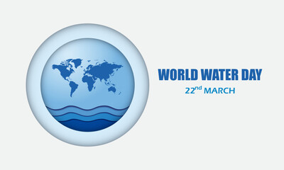 World water day at 22 march poster campaigns vector design illustration. Suitable for banner, poster, greeting card, website, flyer.
