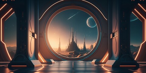 View from space colony interior