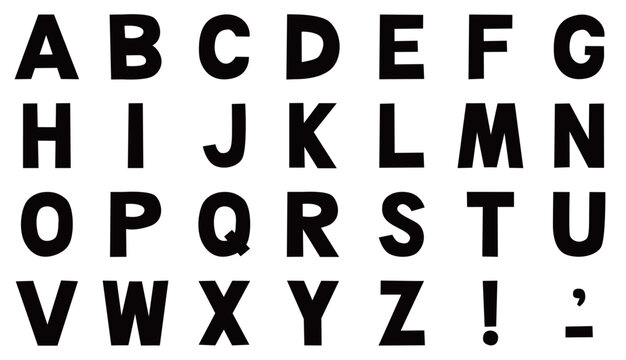 アルファベット大文字のゆるいフォントのセット