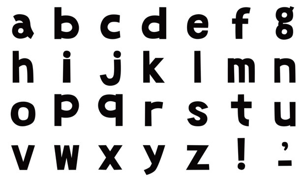 アルファベット小文字のゆるいフォントのセット