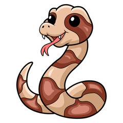 Cute happy copperhead snake cartoon