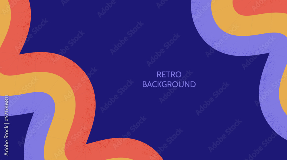 Poster retro abstract background. textured colourful wavy wallpaper. vintage curved stripes and lines backd