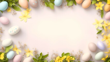 Naklejka na ściany i meble Colorful Easter egg background, Generative AI