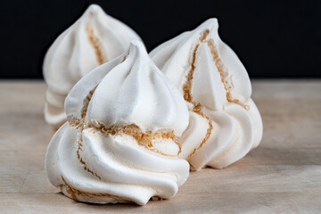 Moya's sighs on wood with black background. Typical Canarian dessert