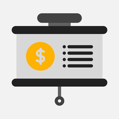 Financial presentation icon in flat style, use for website mobile app presentation