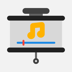 Music player presentation icon in flat style, use for website mobile app presentation