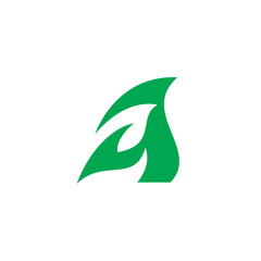 Leaf Illustration letter A Logo Vector