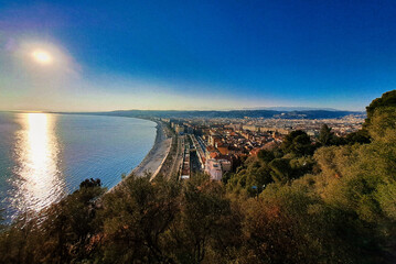 Obraz premium View of the old Nice and the Promenade des Anglais, French Riviera