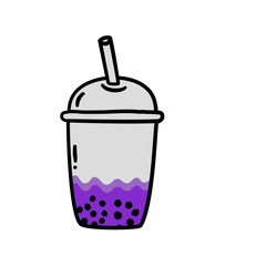 doodle boba drink cup