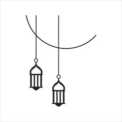 Black Flat Islamic Pantern