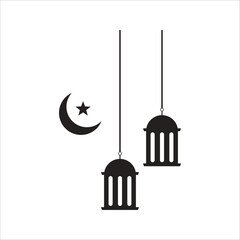 Black Flat Islamic Pantern