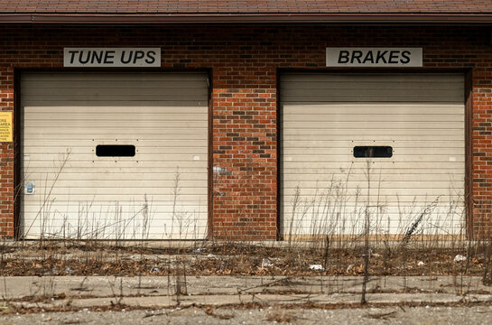 Abandoned Auto Repair Shop In The City