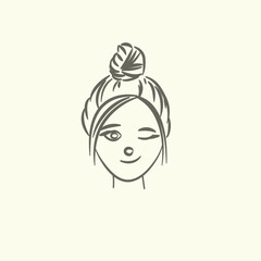 Free vector girl's face emotions collection